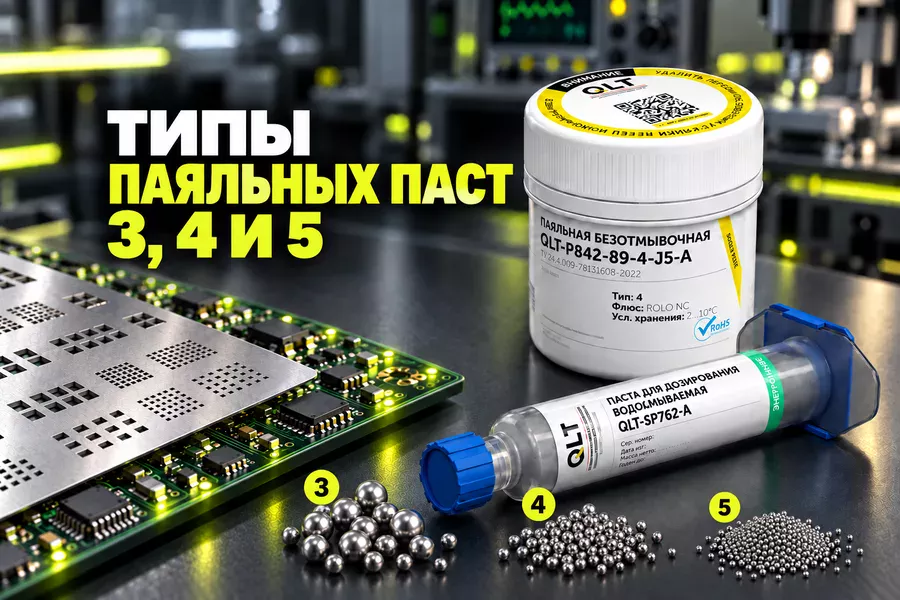 Тип 3, 4 и 5 паяльной пасты